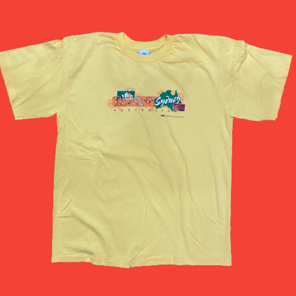 Sydney Australia Vintage Single Stitch Yellow Princess Cruise Travel Tee 2XL